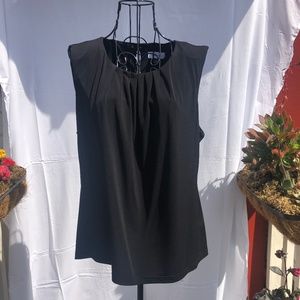 Calvin Klein Pleated-Neck Sleeveless Top